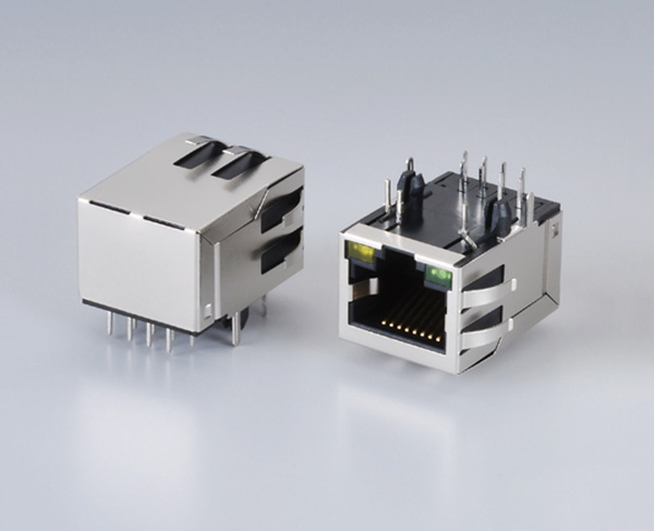 RJ45连接器-JACK 8P8C 带灯带弹片