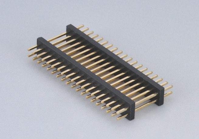 1.0mm间距排针连接器-双排180° 双塑胶